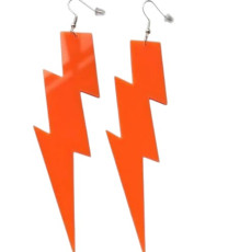Orange Thunderbolt Earrings
